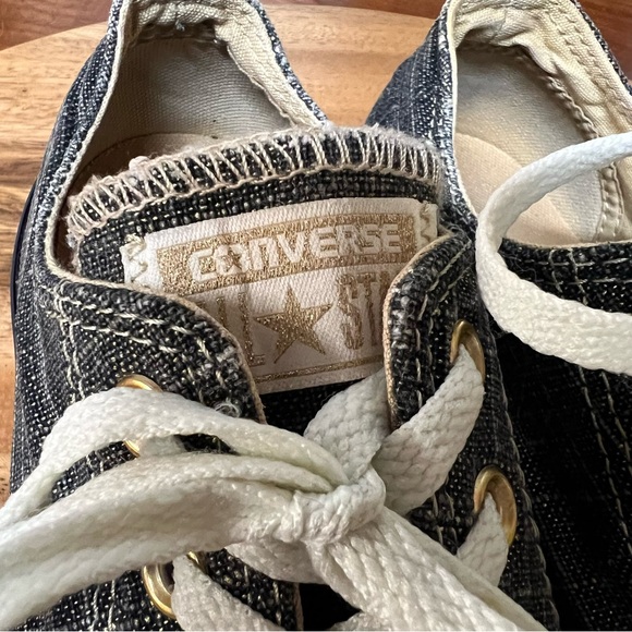 Converse Chuck Taylor All Star Ox sneakers black/grey/gold woven Women’s Size 9 - Picture 10 of 16